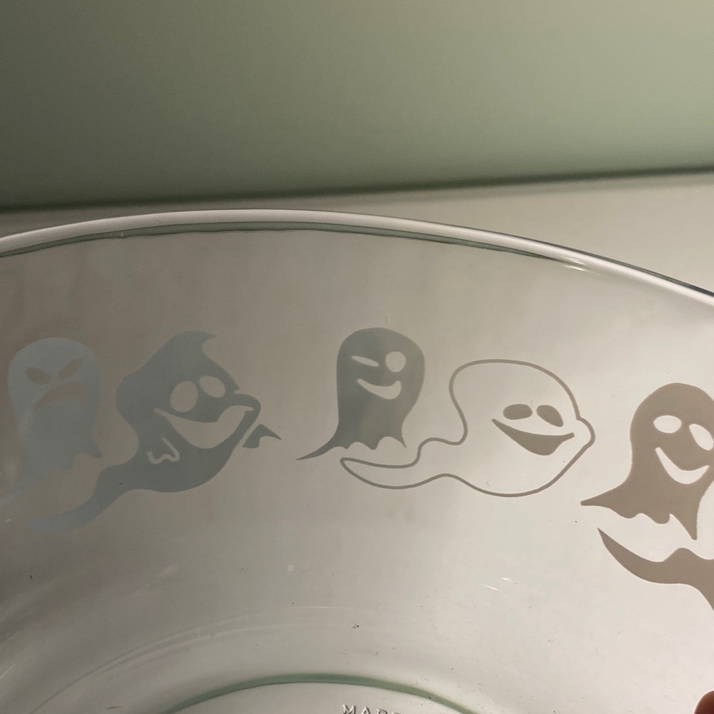 Pyrex Ghost Pattern Clear Glass Bowl - Picture 5 of 10